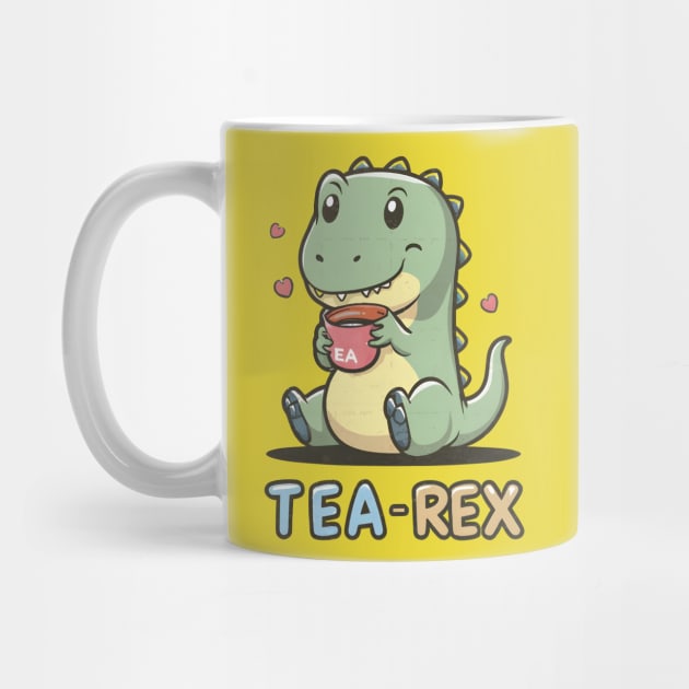 Tea rex having tea by Spaceboyishere